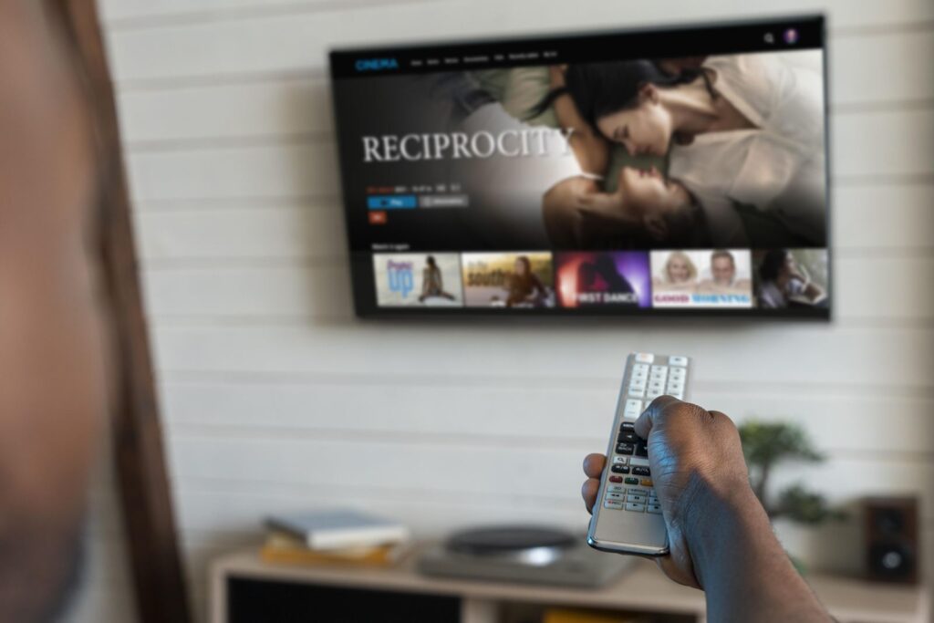 Viewer choosing a show on a streaming service