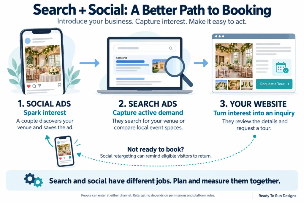 Search ads compared with social media ads for a small business